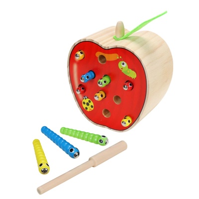 Деревянная магнитная рыбалка Яблоко Рыжий Кот ИД-5550 1